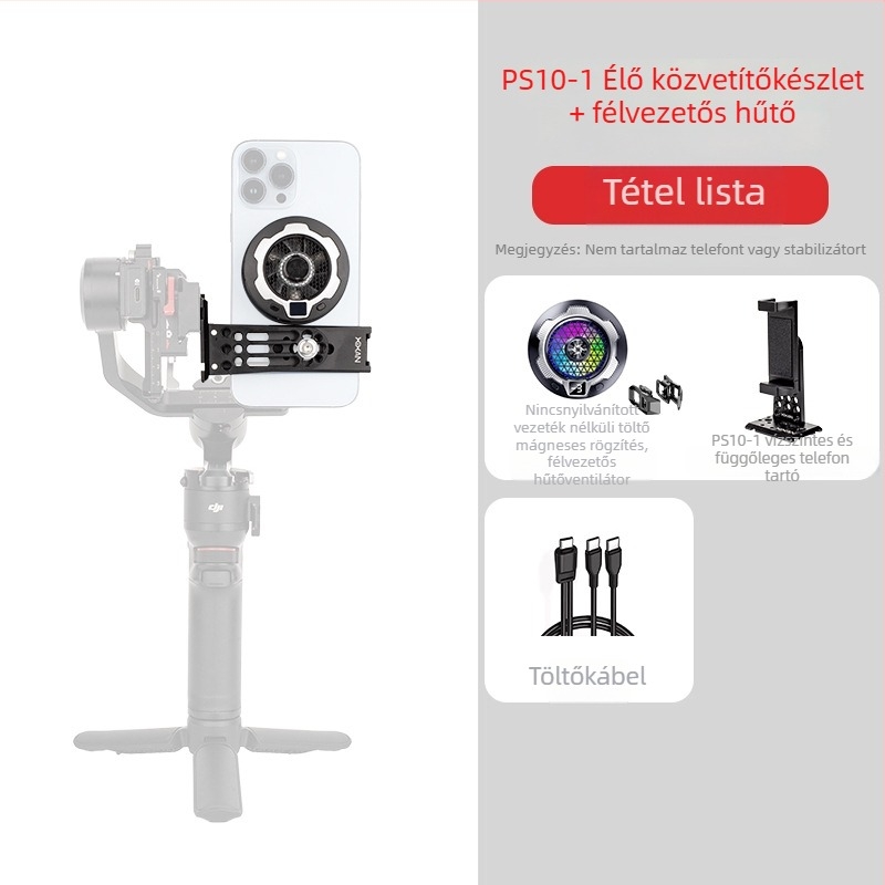 Okostelefon-klipsz DJI RS3 Mini/4 stabilizátorhoz (vízszintes és függőleges használat), alumíniumötvözet, max terhelés 2 kg