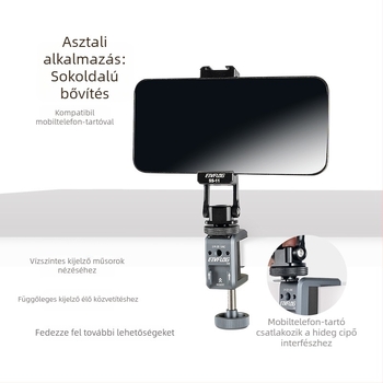 Képfelvételi állvány alumínium ötvözetből, 2 részes kialakítás, teherbírás 1–3 kg, működési magasság 50 mm, tömeg 105 g, márka Eivf log