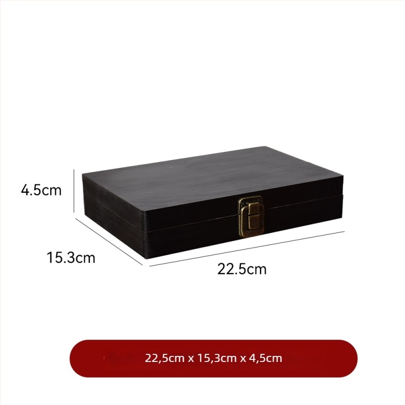 Fából készült asztali ékszerdoboz fedéllel, láncok és gyűrűk tárolására, modern minimalista stílus, geometriai mintázat, kapacitás 0.5