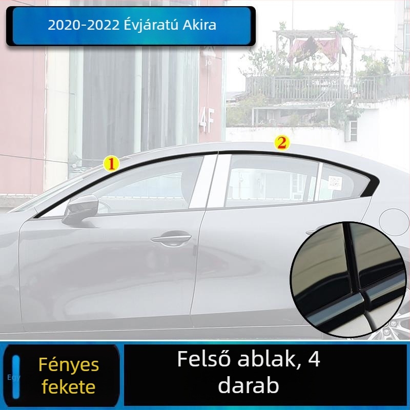 Mazda 3 Axela Ablaktrim-Készlet, 2014–2023, Ajtókeret Díszcsíkok