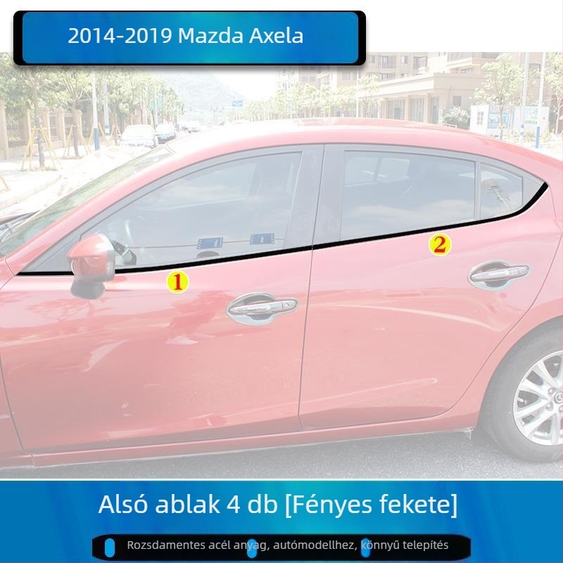 Mazda 3 Axela Ablaktrim-Készlet, 2014–2023, Ajtókeret Díszcsíkok