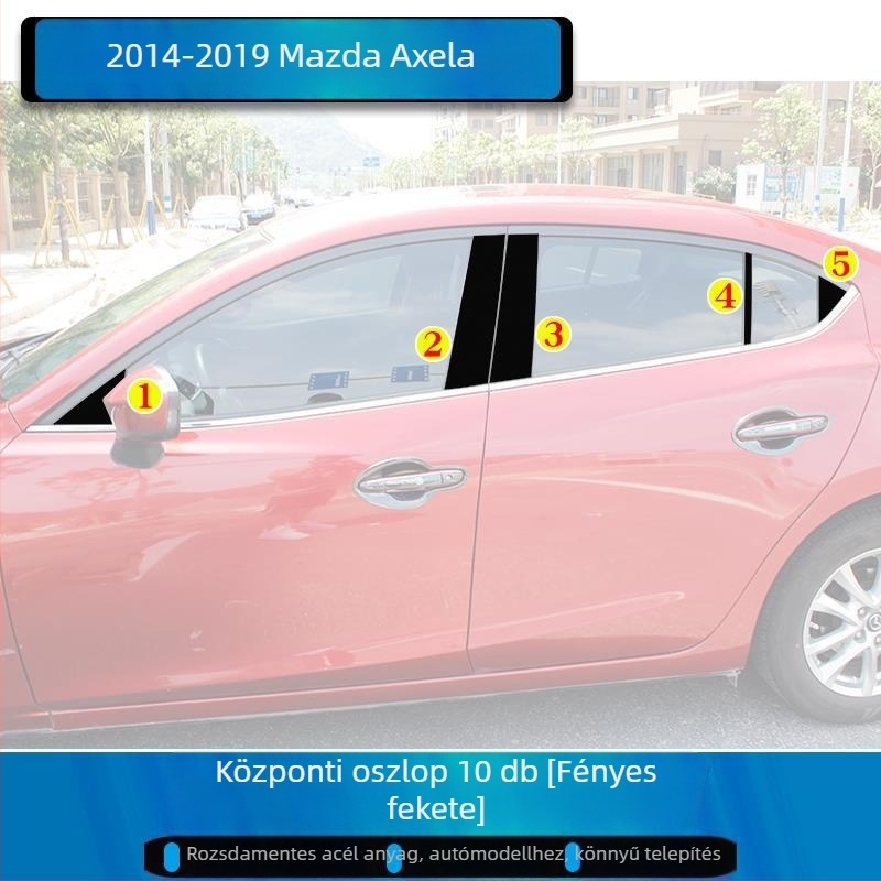 Mazda 3 Axela Ablaktrim-Készlet, 2014–2023, Ajtókeret Díszcsíkok