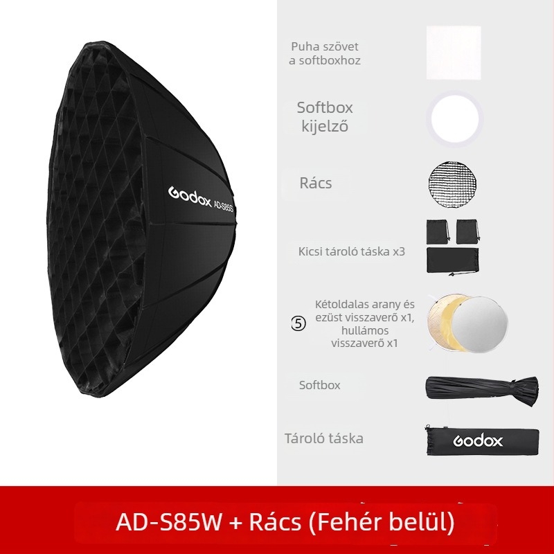 Soft light box AD-S85S a God cowtól, kompatibilis az AD400-tel, anyag: Flocking