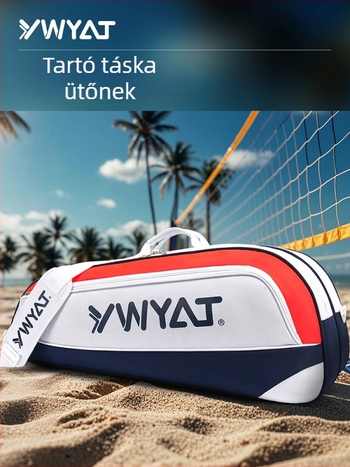 Sporttáska badminton és tenisz felszereléshez, nagy kapacitású, külön rekesz a rakétának, vászon és poliészter anyag, YWYAT márka