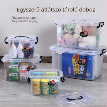 Átlátszó műanyag tároló doboz görgőkkel – hordozható, porálló, többfunkciós, összeszerelés nélkül