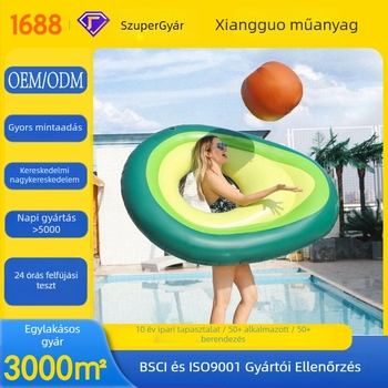 Avokádó alakú felfújható úszóágy strandlabdával — környezetbarát PVC, Hult márka