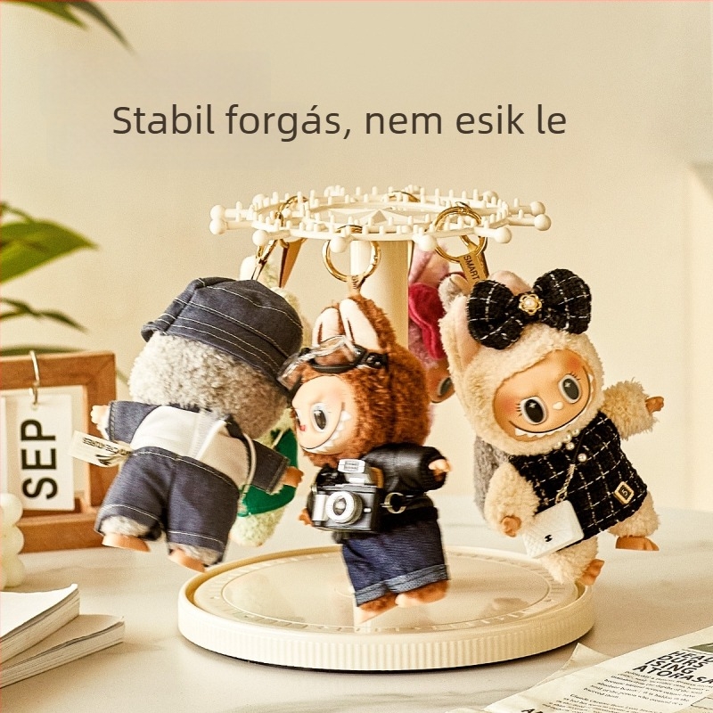 Plüss figura tároló doboz – fedett, rakható kiállítási doboz PET műanyagból, 18L kapacitás, logónyomtatás lehetséges