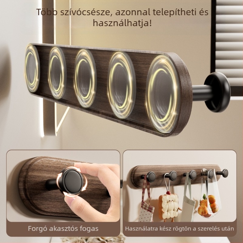 Szívócsészés ajtóhorgok – fúrás nélkül, nehéz teherbírású, ABS anyag, ajtók és ablakokhoz, előszoba/hálószoba tárolás, Dimitro