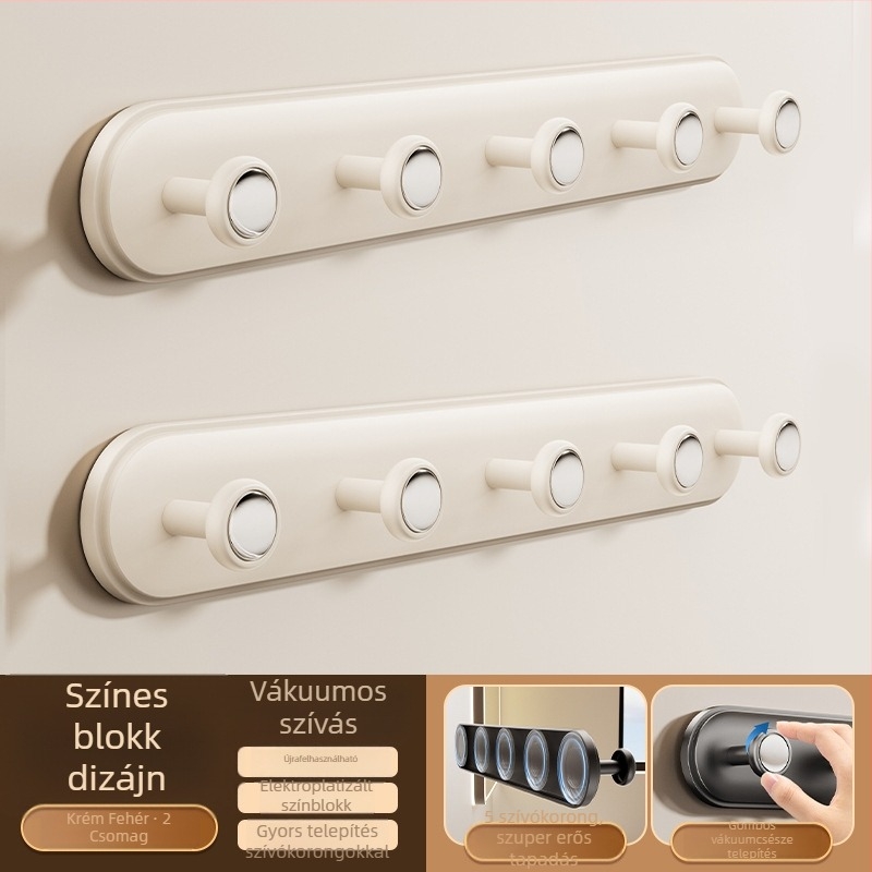 Szívócsészés ajtóhorgok – fúrás nélkül, nehéz teherbírású, ABS anyag, ajtók és ablakokhoz, előszoba/hálószoba tárolás, Dimitro