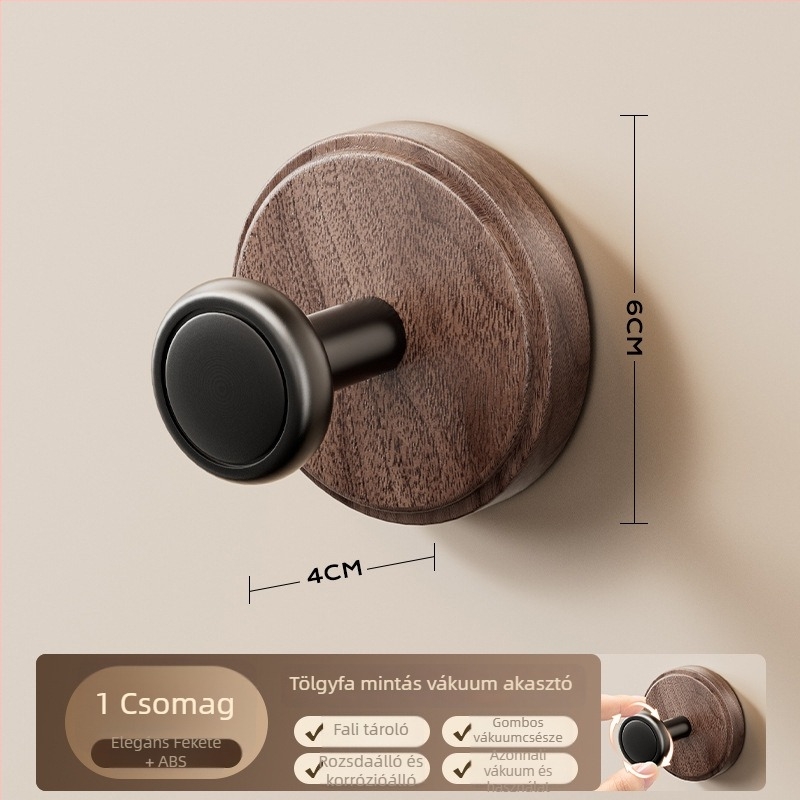 Szívócsészés ajtóhorgok – fúrás nélkül, nehéz teherbírású, ABS anyag, ajtók és ablakokhoz, előszoba/hálószoba tárolás, Dimitro