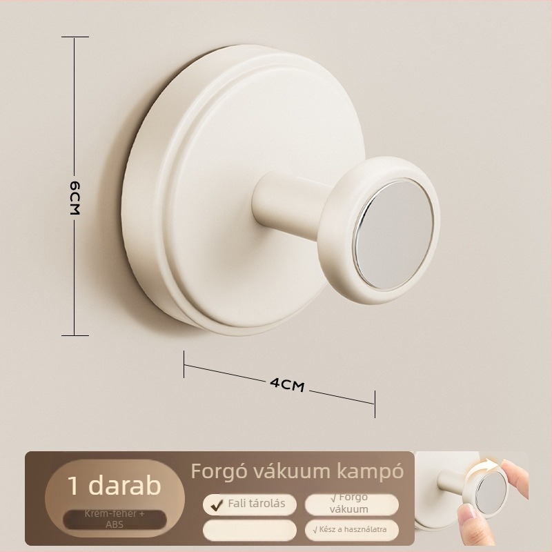 Szívócsészés ajtóhorgok – fúrás nélkül, nehéz teherbírású, ABS anyag, ajtók és ablakokhoz, előszoba/hálószoba tárolás, Dimitro
