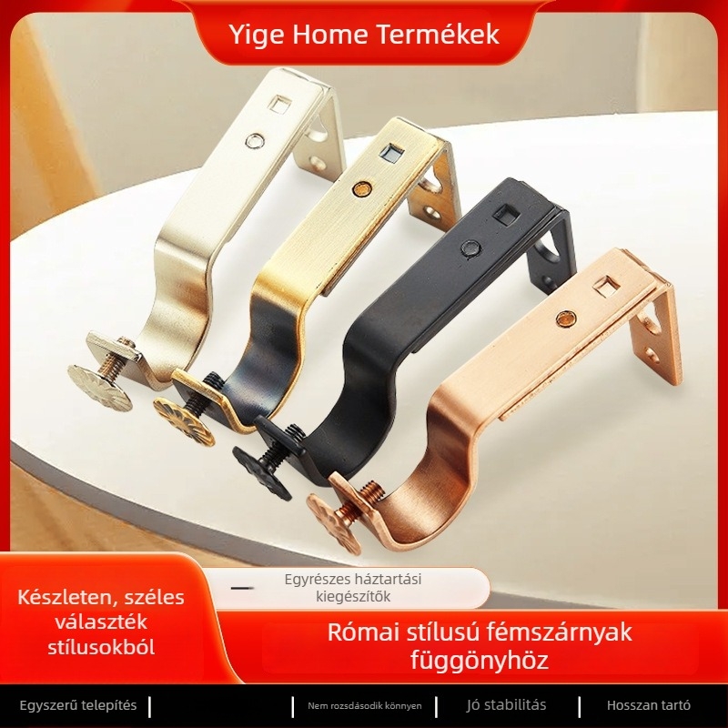 Vasból készült függönyrúd-tartó, vízálló, állítható, modern minimalista dizájn, univerzális tartó