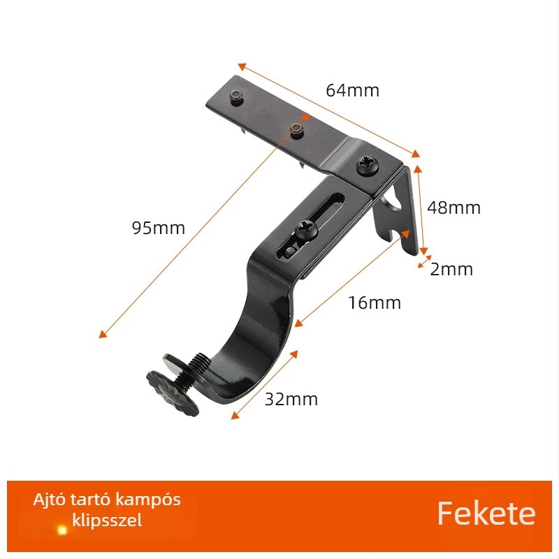 Vasból készült függönyrúd-tartó, vízálló, állítható, modern minimalista dizájn, univerzális tartó