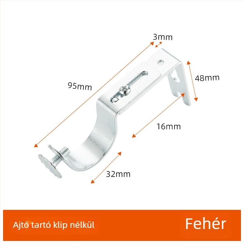 Vasból készült függönyrúd-tartó, vízálló, állítható, modern minimalista dizájn, univerzális tartó