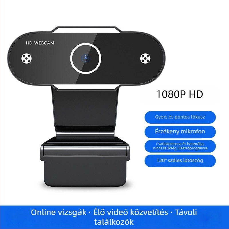 Okos PTZ kamera 1600x1200 felbontással, 30fps, USB 2.0, automata fókusz, beépített mikrofon.