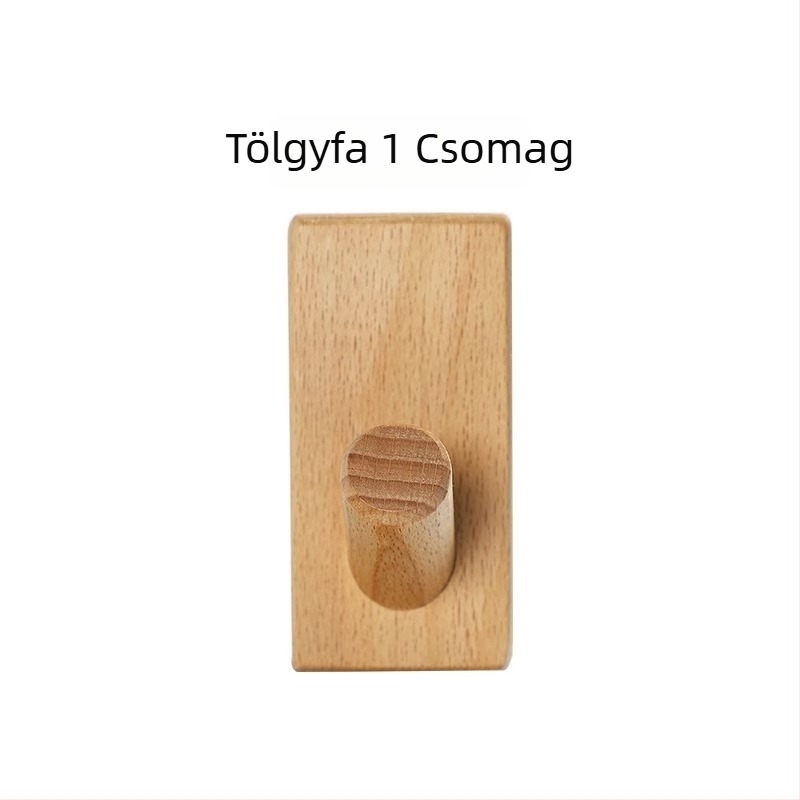 Masszív fa kabátakasztó, ajtó mögötti falra szerelhető, falon tárolás, Modell MZGG00