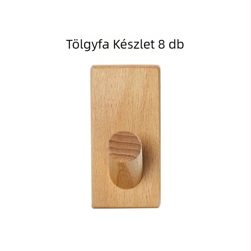 Masszív fa kabátakasztó, ajtó mögötti falra szerelhető, falon tárolás, Modell MZGG00