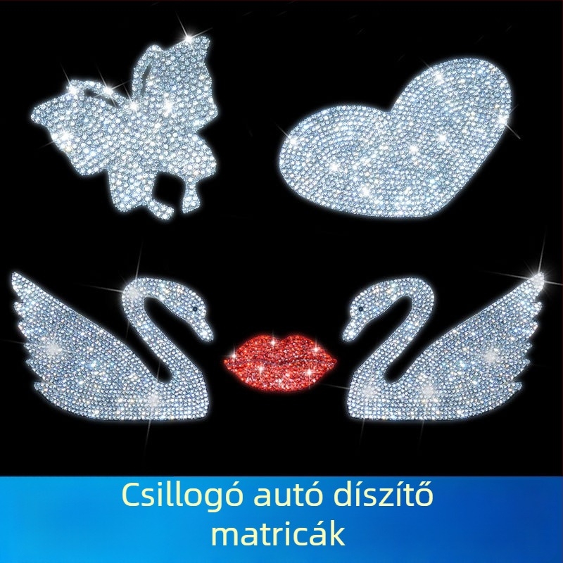 Karikatúra motívummal ellátott matrica, kristály üveg, öntapadós dekoratív burkolat (Márka: Bright Flash; Anyag: Rhinestone glass; Telepítés: Öntapadó; Mintázat: Karikatúra)