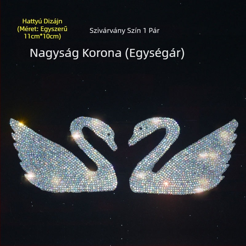 Karikatúra motívummal ellátott matrica, kristály üveg, öntapadós dekoratív burkolat (Márka: Bright Flash; Anyag: Rhinestone glass; Telepítés: Öntapadó; Mintázat: Karikatúra)