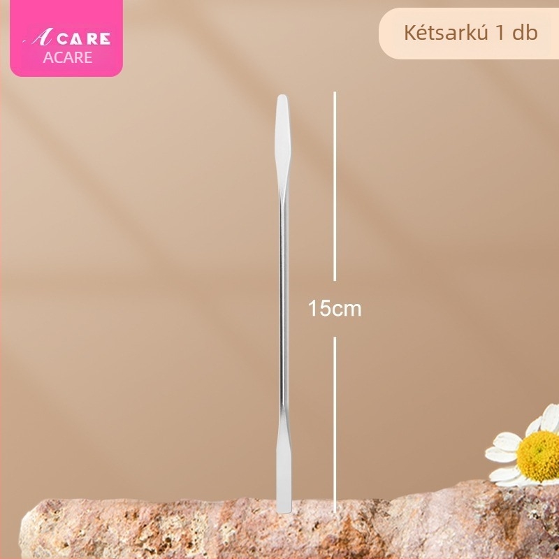 Foundation spatula A1V - rozsdamentes acél smink eszköz folyékony alapozó felvitelére, spatula és keverőbot