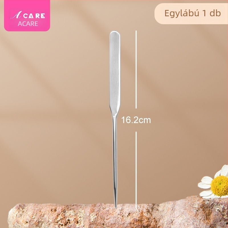 Foundation spatula A1V - rozsdamentes acél smink eszköz folyékony alapozó felvitelére, spatula és keverőbot