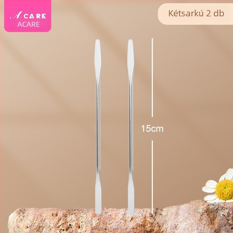 Foundation spatula A1V - rozsdamentes acél smink eszköz folyékony alapozó felvitelére, spatula és keverőbot