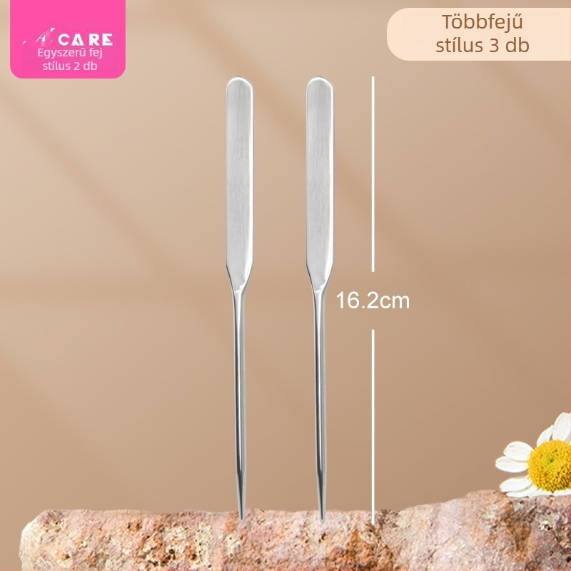 Foundation spatula A1V - rozsdamentes acél smink eszköz folyékony alapozó felvitelére, spatula és keverőbot