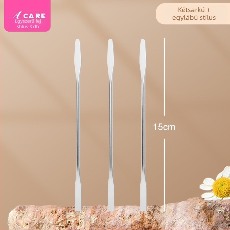 Foundation spatula A1V - rozsdamentes acél smink eszköz folyékony alapozó felvitelére, spatula és keverőbot