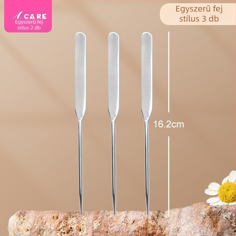 Foundation spatula A1V - rozsdamentes acél smink eszköz folyékony alapozó felvitelére, spatula és keverőbot
