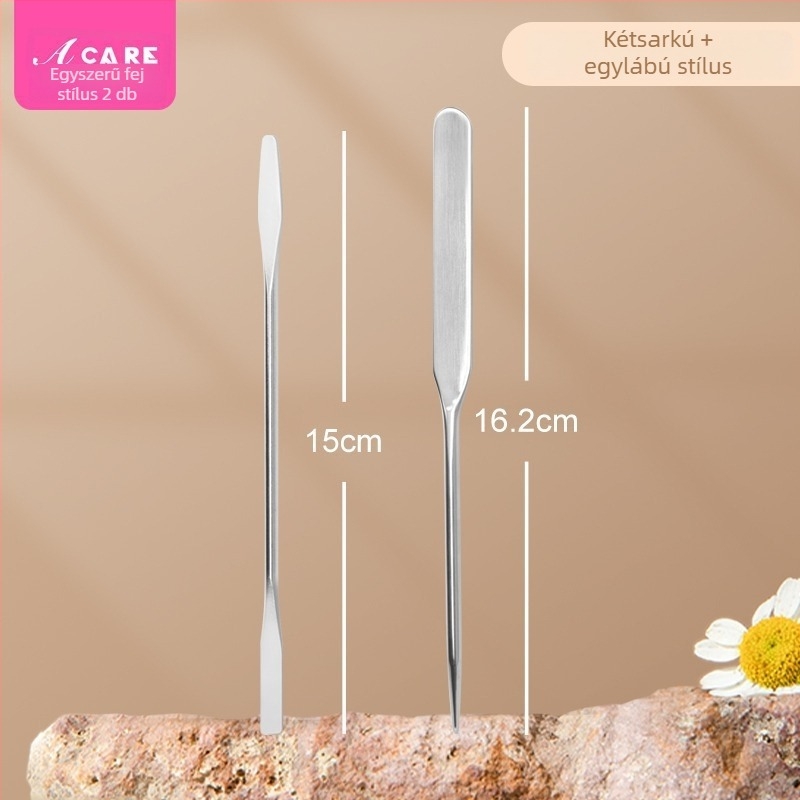 Foundation spatula A1V - rozsdamentes acél smink eszköz folyékony alapozó felvitelére, spatula és keverőbot