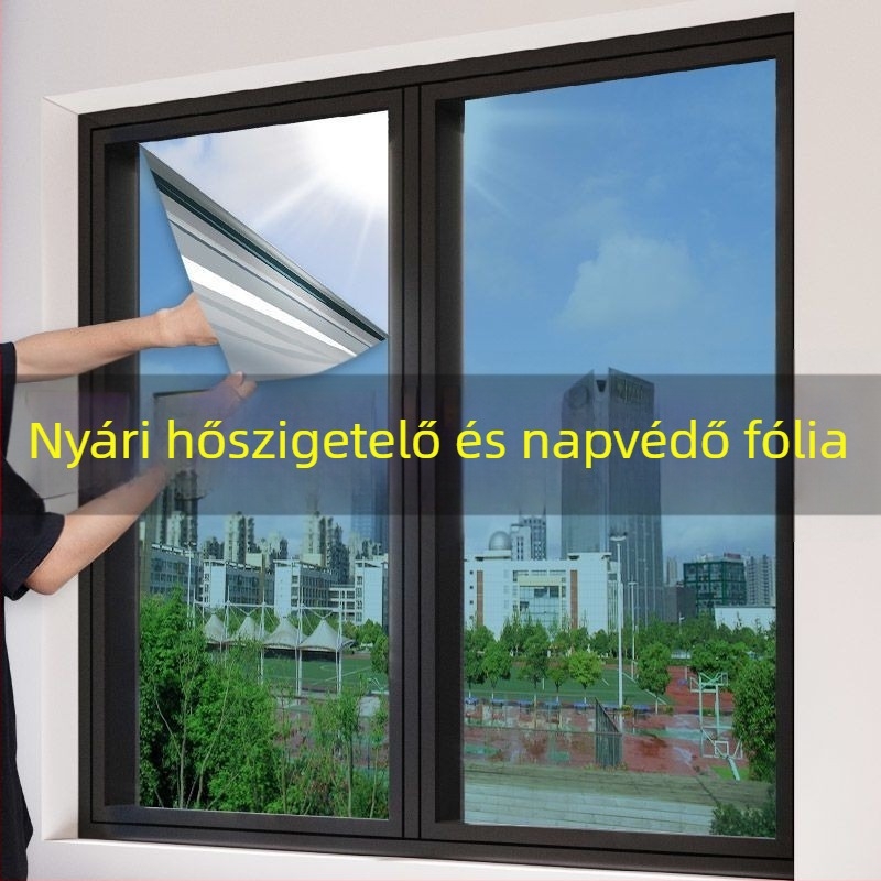 Egyrészes önadhéziós ablakfólia magánéletre és napvédelmi célokra, átláthatatlan