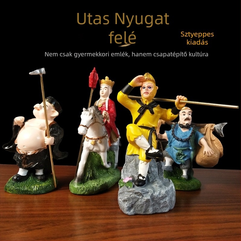 Majomkirály műgyanta figura - az Utazás Nyugat felé ihletése, National Tide stílus; műgyanta kézműves termék, karton csomagolás