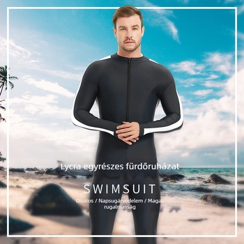 Lycra búvárruha, uniszex, egyrészes, gyorsan száradó, egyszínű, alkalmas merüléshez és vízi sportokhoz