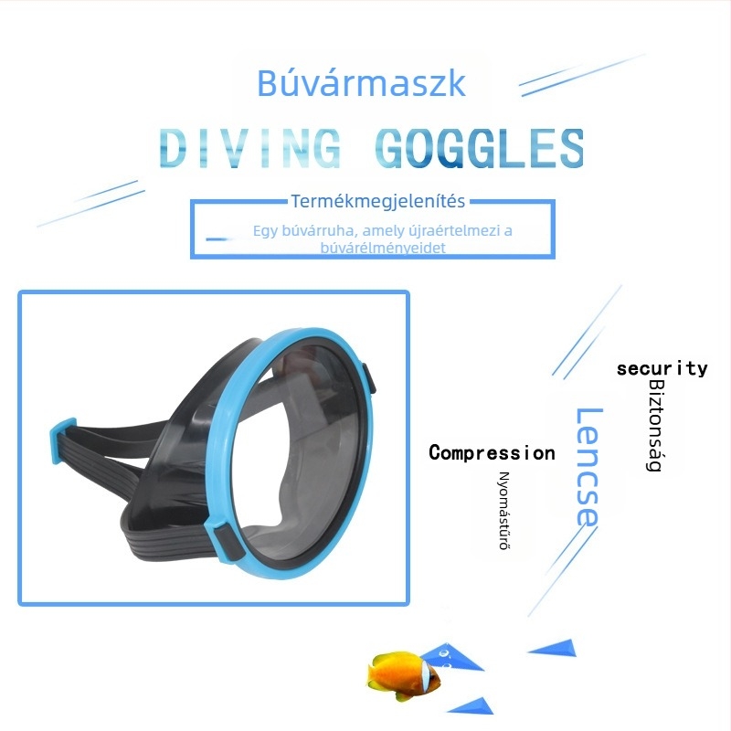 Gyerekeknek szóló úszószemüveg üveglencsékkel, súlya 175 g