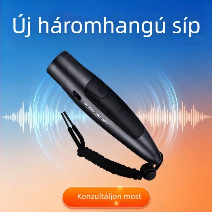 Elektronikus síp játékvezetőnek, háromhangú hangos, kosárlabda, röplabda, asztalitenisz és tollaslabda számára, ABS anyag