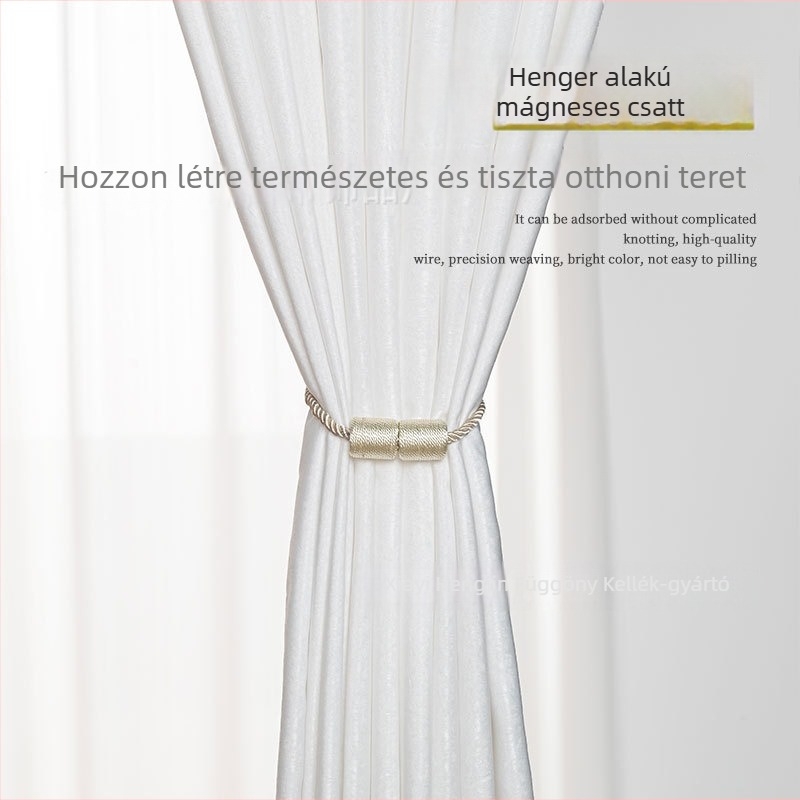 Cilinderes mágneses függönygomb – fúrás nélküli rögzítő, mágnes a függönyhurokhoz, modern minimalista stílus, testreszabható