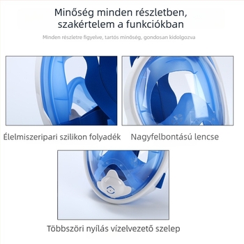 Jierui Gyerekeknek szóló teljes arcú száraz snorkelmaszk, modell C1, anyag: szilikon/PC, anti-fog