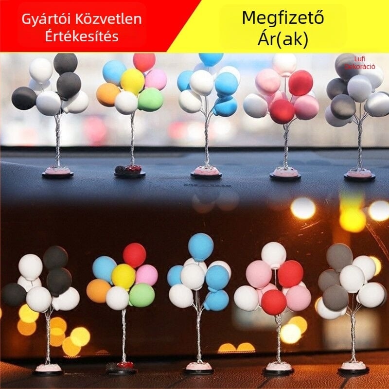 Town Head agyagból készült autó dísz, rajzfilmszerű stílus – dekoráció