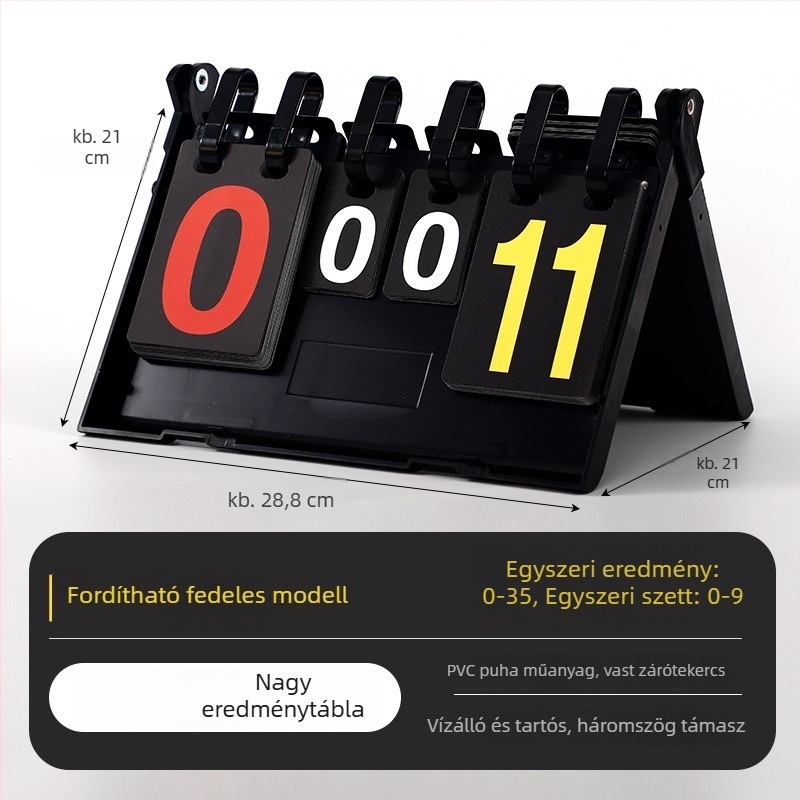 Műanyagból készült, vízálló asztali pontozó tábla, multifunkcionális, oldalak cserélő funkcióval, kosárlabda, futball, tenisz, tollaslabda, asztalitenisz és röplabda számára