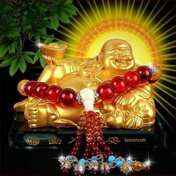 Autó belső dekoráció, gyanta, Maitreya Buddha, modern stílus, a Szerencse Buddha
