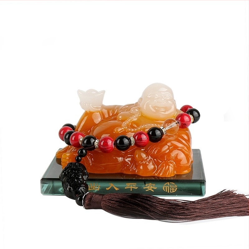 Autó belső dekoráció, gyanta, Maitreya Buddha, modern stílus, a Szerencse Buddha
