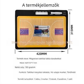 Mágneses taktikai tábla kosárlabda, futball és röplabda számára – törölhető demonstrációs tábla, ABS, 20 darabos csomag, logó nyomtatás elérhető
