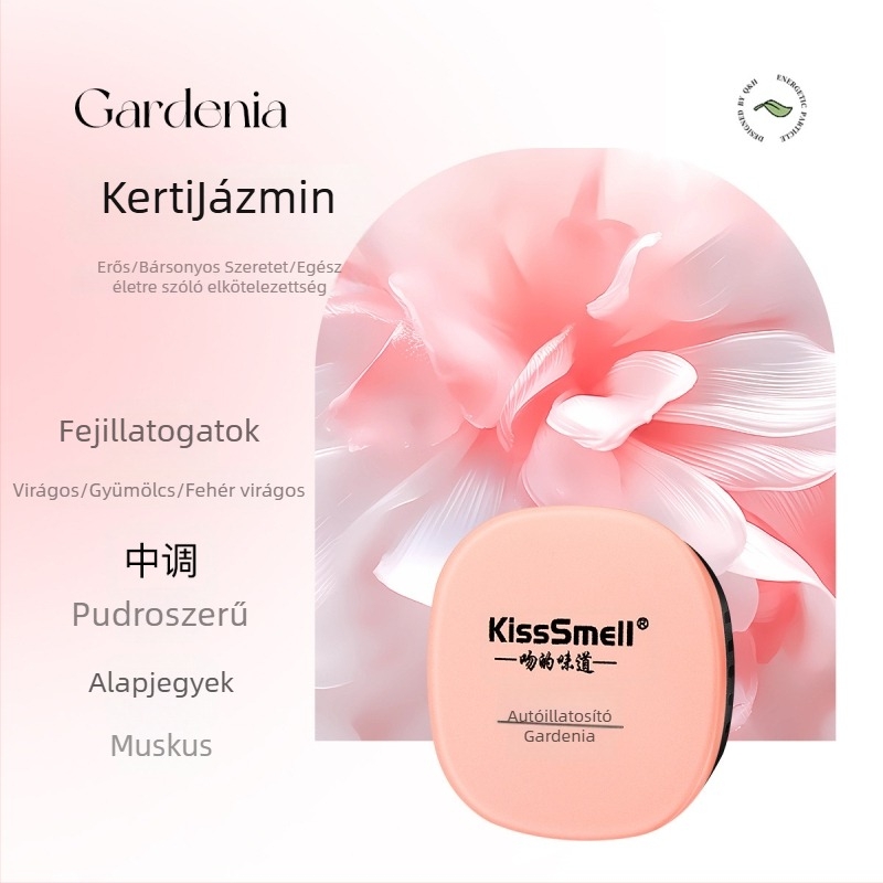 Autó illatosító klipsz – Gardenia illat, 5–10 ml, műanyag, 16–30 nap
