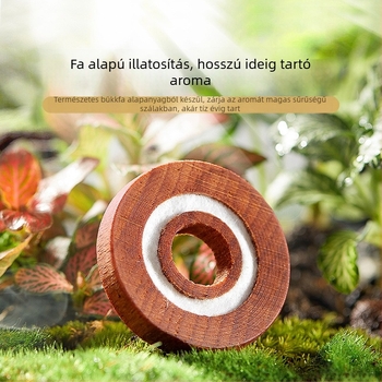 Autóillató és aromaterápia – napelemes forgó illatosító a középkonzolhoz, Osmanthus illat, fém tartó, 5–10 ml, 31–60 nap
