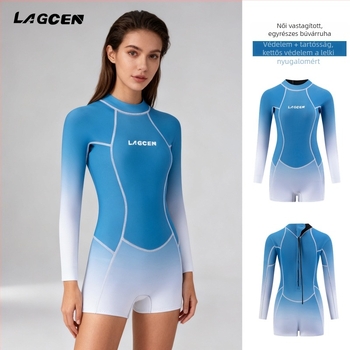 Lagcen női vastagított rövid ujjú neoprenes wetsuit, meleg a szörfözéshez, búvárkodáshoz és snorkelezéshez