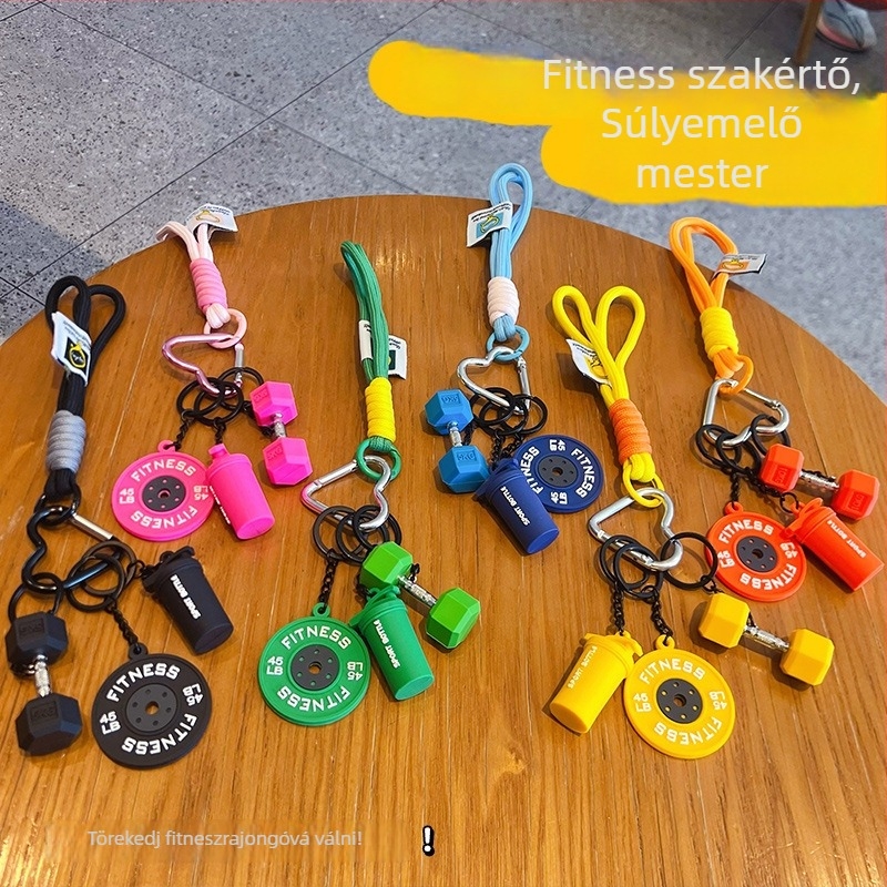 DIY sportos stílusú súlyzós kulcstartó – kulcstartó és táska-kiegészítő pároknak