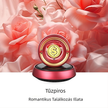 Autóba szerelhető napenergiás forgó aromaterápiás dísz, fém, könnyed luxus stílus, Fragrance Charm márka, testre szabható, dekoratív központi konzol kiegészítő