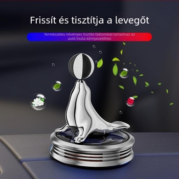 Napsugaros forgó autódekoráció illatosító fóka alakban, 5–10 ml kapacitás, műanyagból, 1–15 napos diffúzió