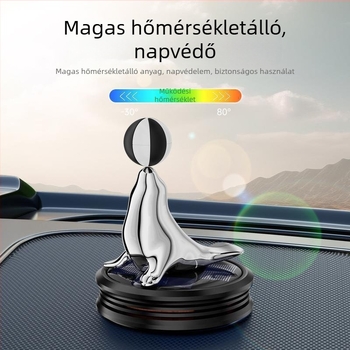 Napsugaros forgó autódekoráció illatosító fóka alakban, 5–10 ml kapacitás, műanyagból, 1–15 napos diffúzió