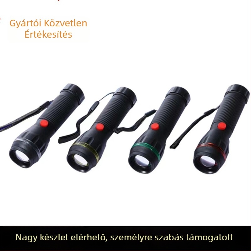 Kültéri LED zseblámpa, 3W, 3000mAh akkumulátor, műanyag test, 360°-os forgás, 100–200 m hatótávolság